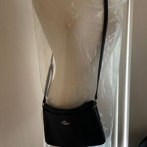 Coach black leather crossbody